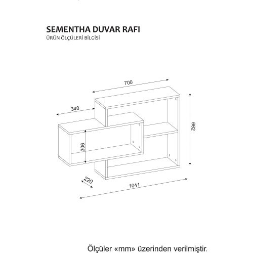 Woody Fashion Zidna polica, Bijela boja Orah, Sementha - White, Walnut slika 3