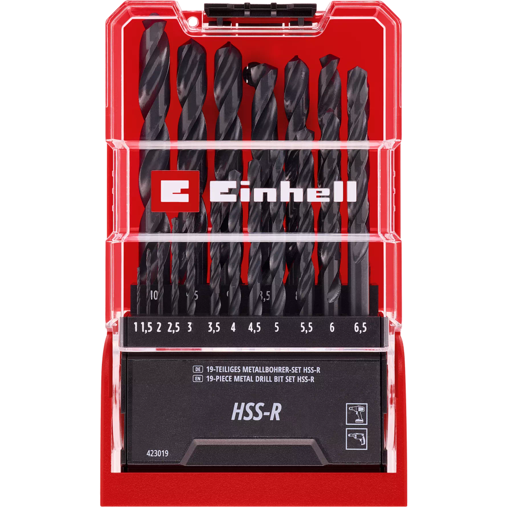 Einhell set borera za metal HSS-R 1 - 10 mm, 19 kom, Black slika 2