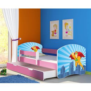 ACMA Dječiji krevet Acma II sa ladicom Pink - 140x70cm - Dezen 19