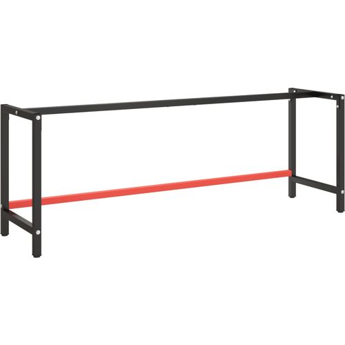 Okvir za radni stol mat crni i mat crveni 220x57x79 cm metalni slika 10