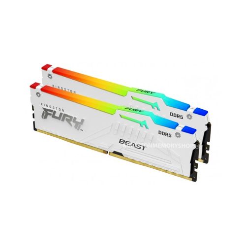 Kingston DIMM DDR5 32GB (2x16GB kit) 6800MT/s KF568C34BWEAK2-32 FURY Beast White RGB EXPO slika 2