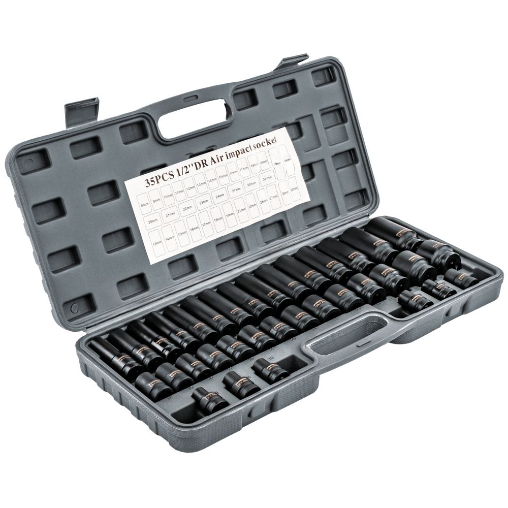 Set udarnih nasadnih nastavaka HEX – 35 dijelova, 1/2" slika 1