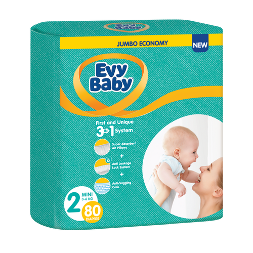 Evy Baby jednokratne pelene 3 u 1 sistem Jumbo slika 1