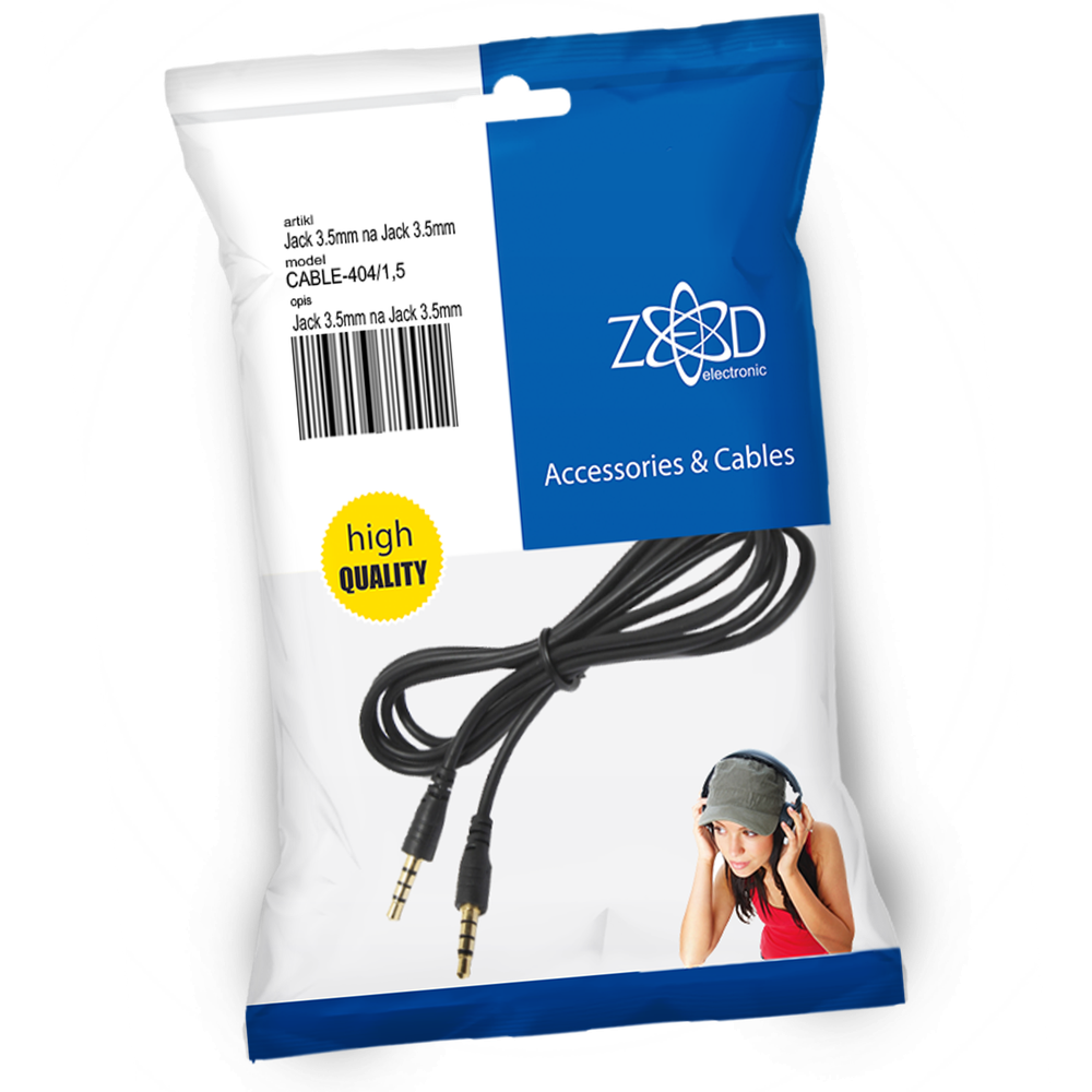 ZED electronic Jack 3.5mm na Jack 3.5mm kabl, dužina 1.5 metara - CABLE-404/1,5 slika 1