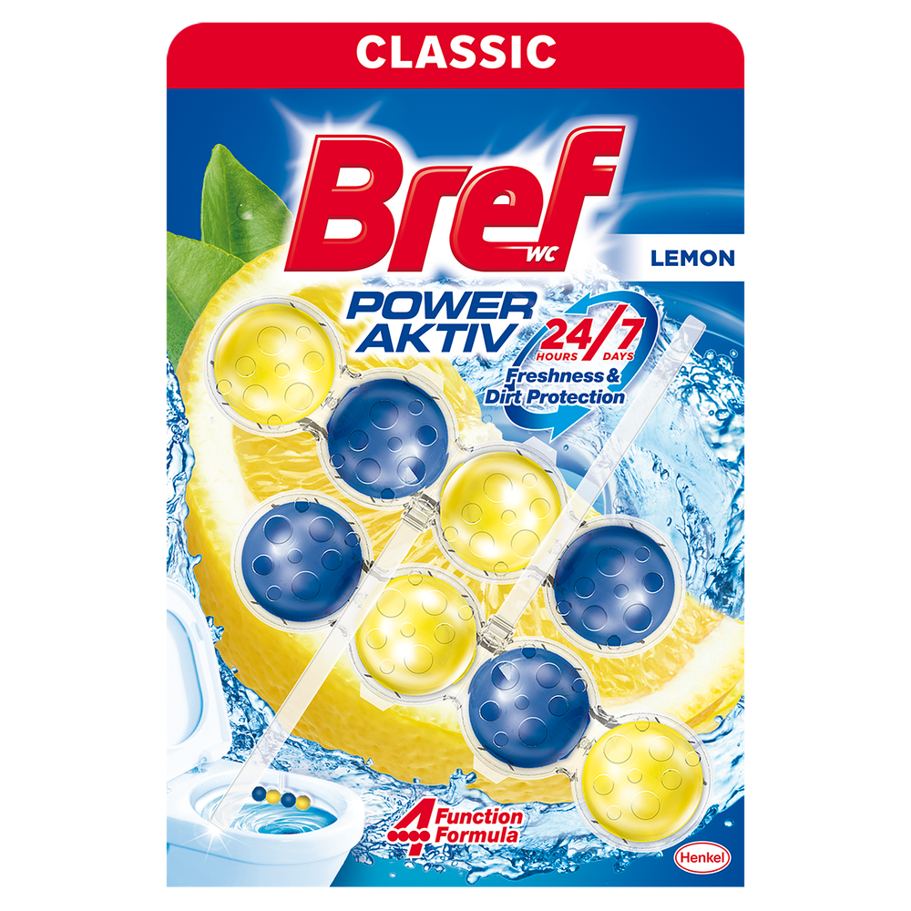 Bref Power Aktiv osvježivač Wc šolje Limun 2x50g slika 1