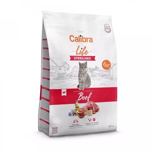 Calibra Cat Life Sterilised Govedina, suva hrana za mačke 1,5kg slika 1