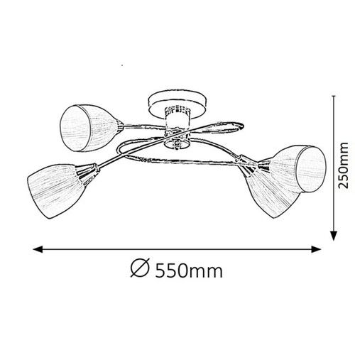 Rabalux Amy plafonska lampa E14 4x60W, hrom Moderna rasveta slika 2