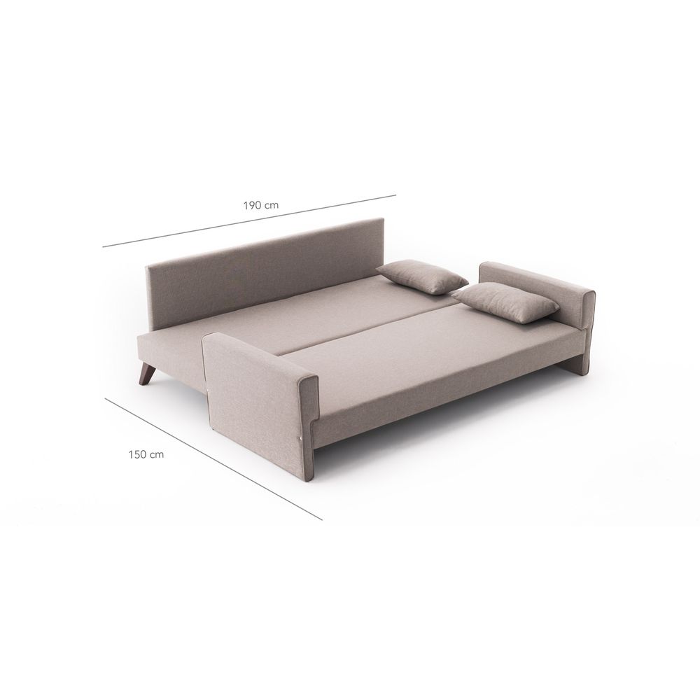 Bella Sofa Bed - Krem 3-Sjedalni Kauč na Razvlačenje slika 5