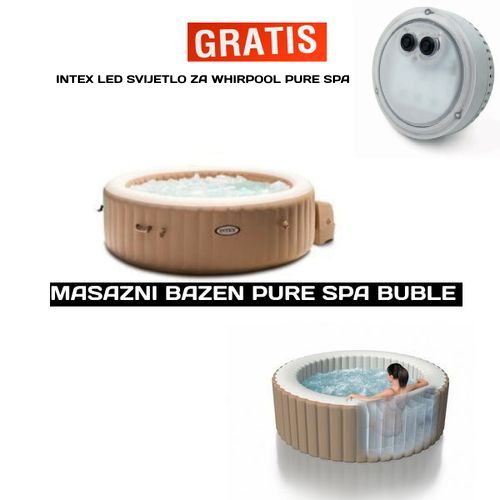 INTEX Masažni bazen Pure Spa Bubble 28426 + GRATIS Intex 28503 LED svjetlo za whirpool Pure Spa Bubble slika 1