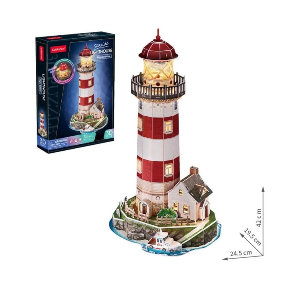 CubicFun CBF205409 3D Puzzle Lighthouse Night Edition sa LED svjetlima L540h slika 1