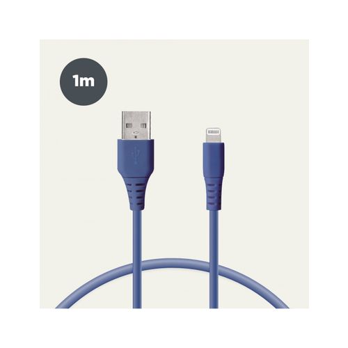 KSIX, kabel za prijenos podataka, Soft, USB-A na lightning, 1.0m, plavi slika 1