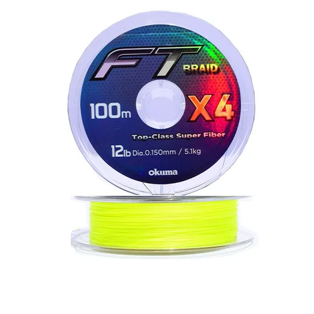 Okuma FT Braid Yellow X4 100m 0.165mm struna za ribolov slika 1