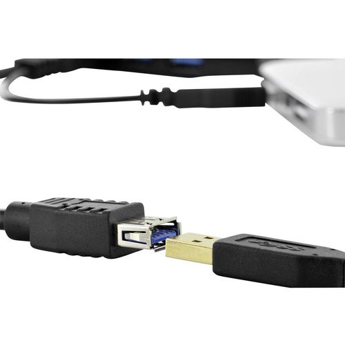 Digitus USB kabel USB 3.2 gen. 1 (USB 3.0) USB-A utikač, USB-A utičnica 0.30 m crna okrugli, dvostruko zaštićen DB-300140-003-S slika 4