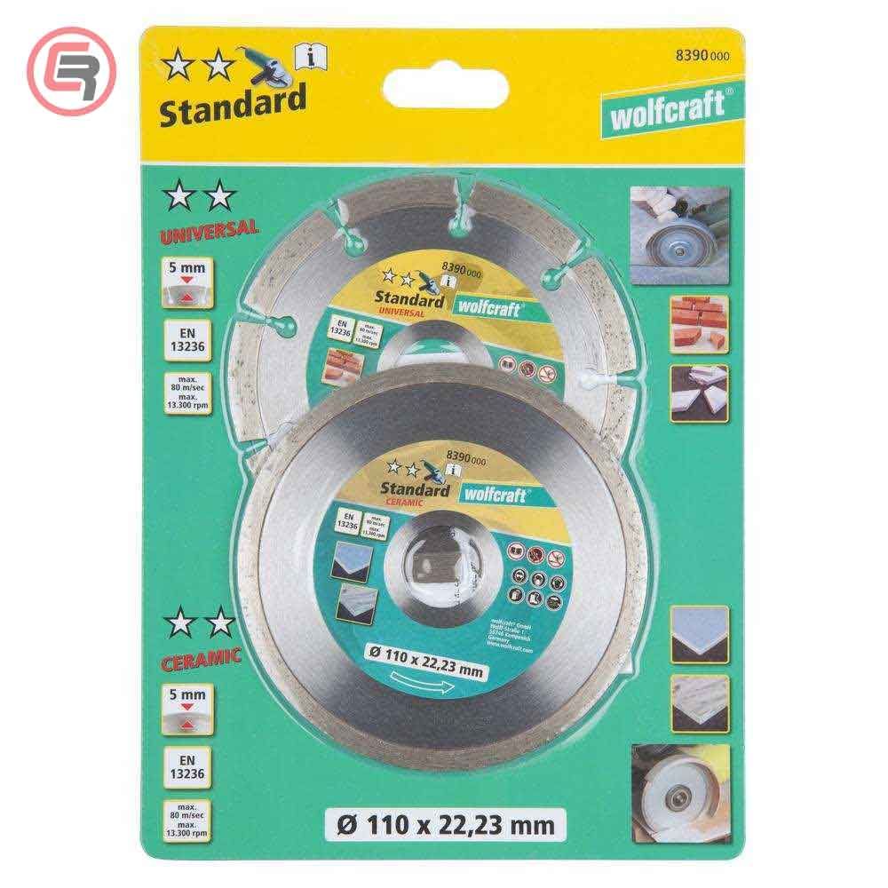 Wolfcraft Set Dijamantnih Reznih Ploča „Standardˮ fi 110 × 22,23 mm / 2 dijelni - 8390000 slika 3