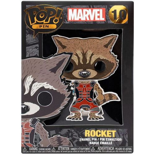 Funko Pop Marvel Guardians of the Galaxy Rocket Large Ename bedž 10cm slika 4