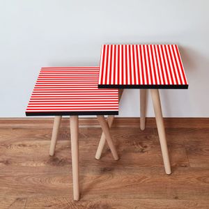 Nesting stolovi 2Shp339 - (2 komada) - boje: crvena, bijela
