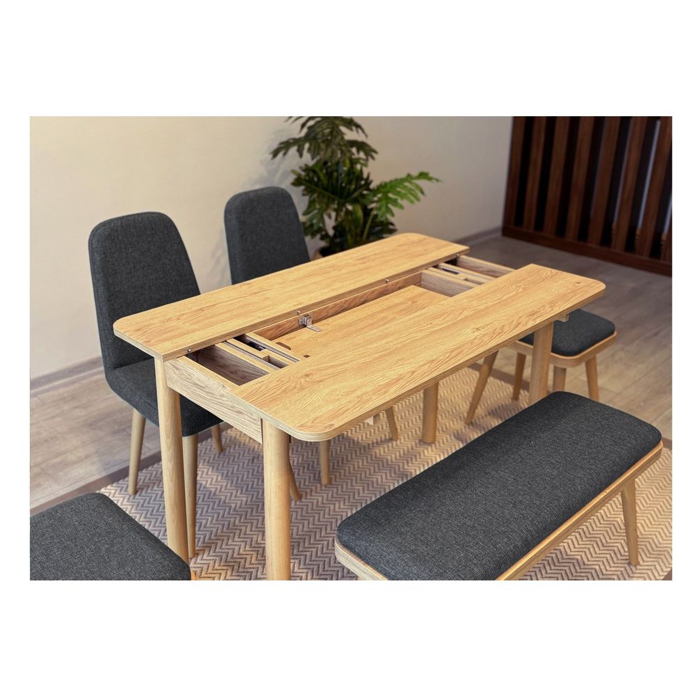 Vina Mini 03 1053 - Ekstenzibilni Trpezarijski Sto i Set Stolica (6 Komada) slika 5