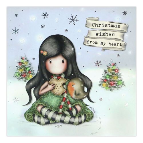 Čestitka Gorjuss 17x16,5 cm Merry and bright Christmas Wishes From My Heart XGJ003 slika 1