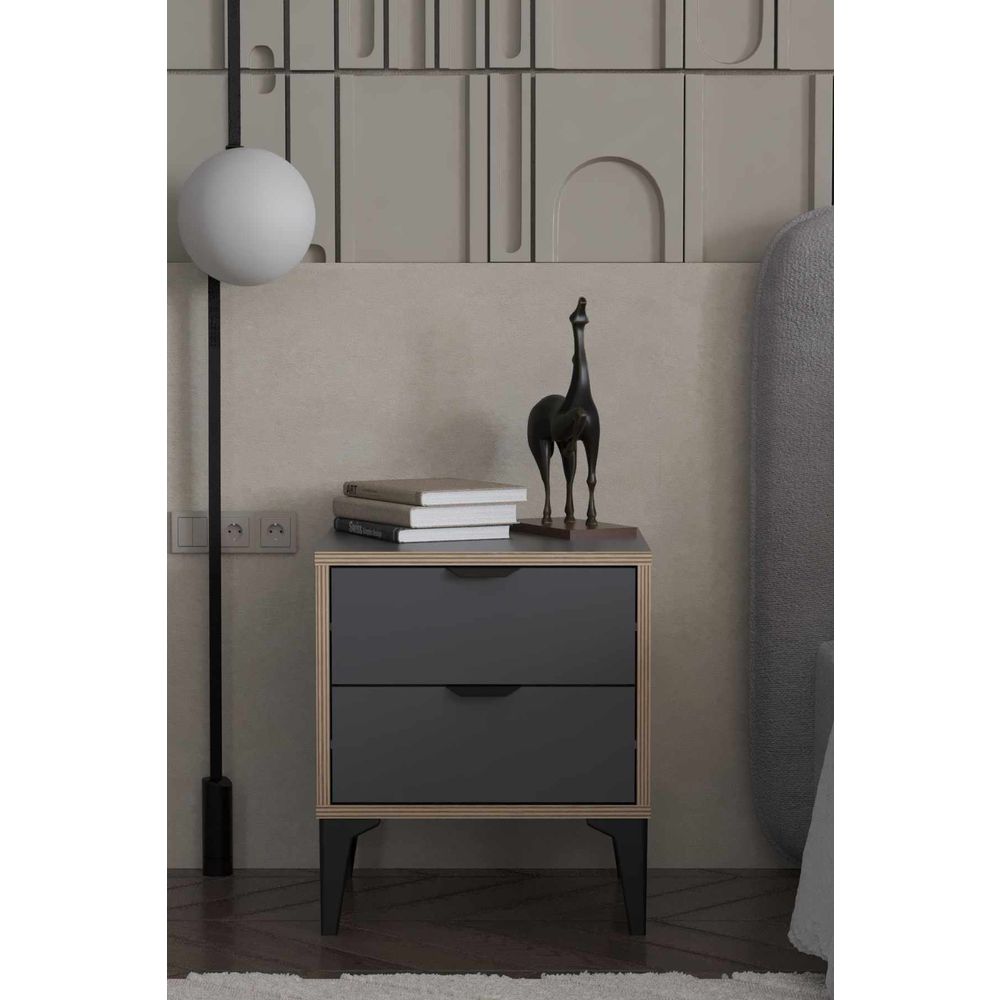 Noćni ormarić Arden – boja: antracit slika 1