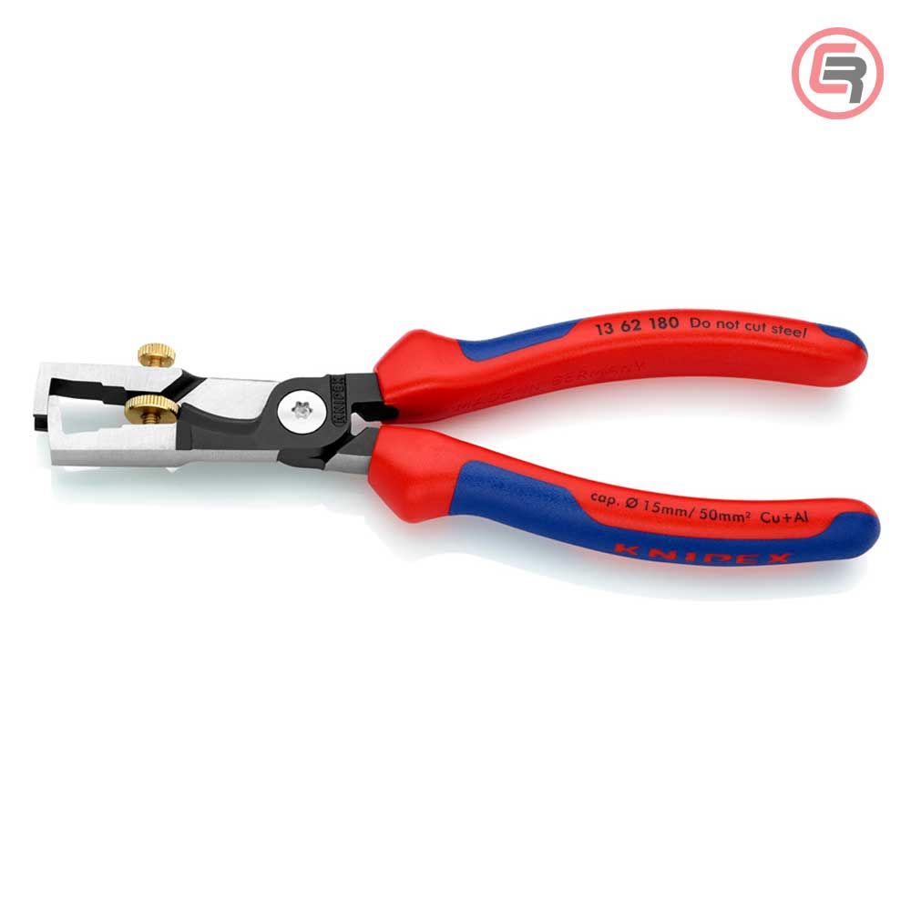 Knipex Kliješta Za Skidanje Izolacije StriX 180mm Sa Makazama Za Kablove - 13 62 180 slika 1