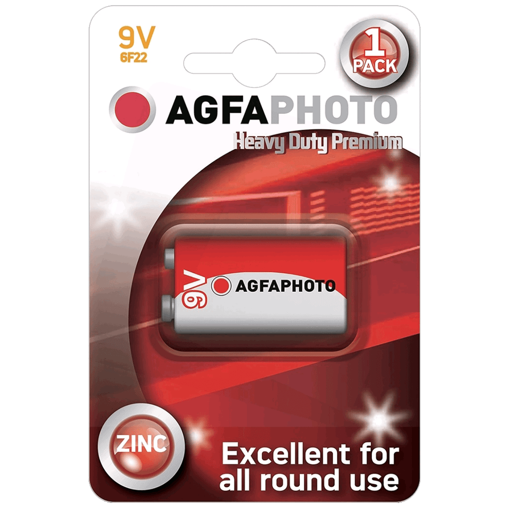 Agfa Zinc baterije, 6F22, 9 V, blister 1 kom. - 9V B1 slika 1
