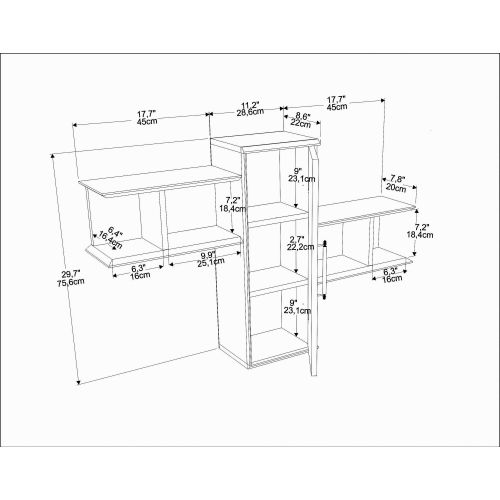 Olida - Walnut, Black Walnut
Black Wall Shelf slika 5