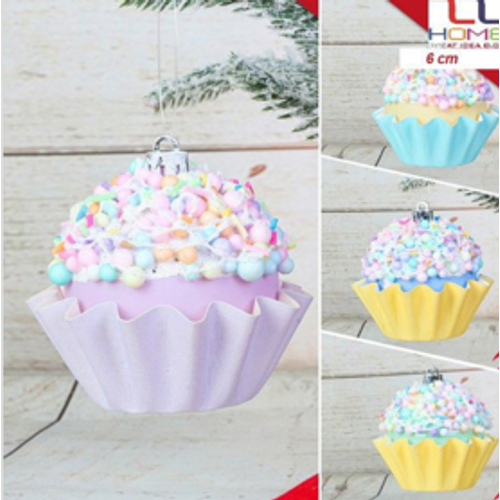 Nakit za bor - muffin 6 cm - plavi  slika 1