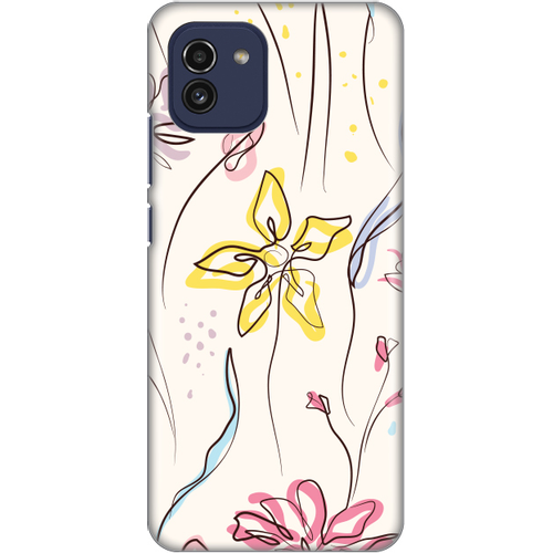 Torbica Silikonska Print Skin za Samsung A035G Galaxy A03 Yellow flower slika 1