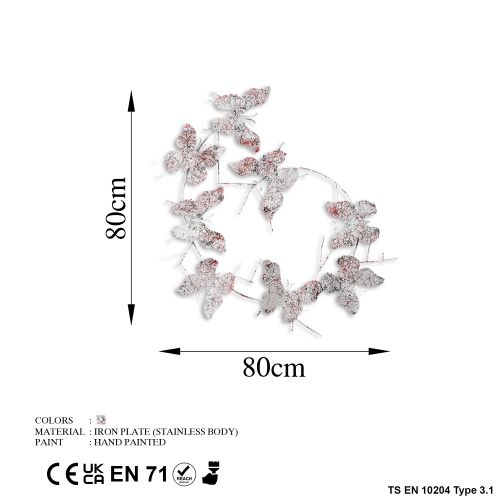 Wallity Metalna zidna dekoracija, Butterflies - 1 slika 7