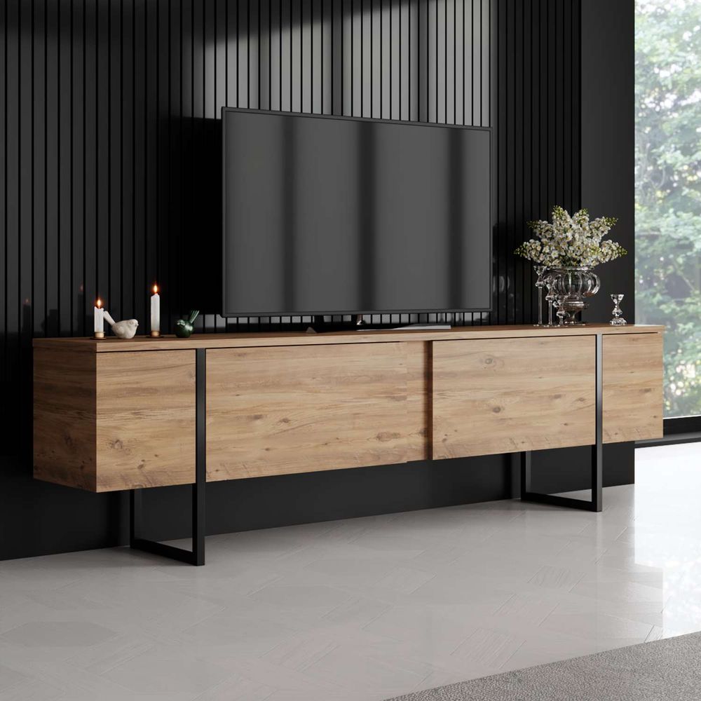 TV stalak Luxe - boje Atlantski bor i Crna slika 1