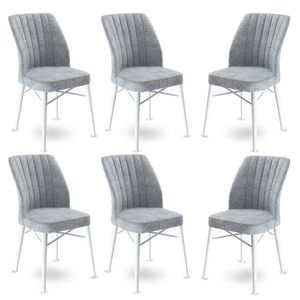 Flex - Sivi, Bijeli Set Stolica (6 Komada)