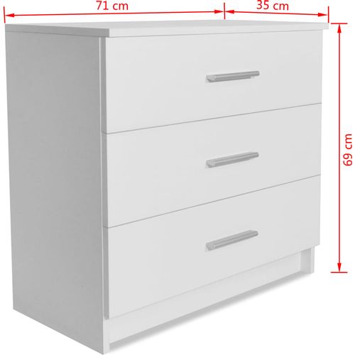 Komoda s Ladicama od Iverice 71x35x68 cm Bijela slika 29