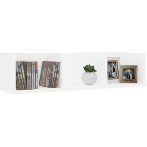 Zidna polica za CD-ove bijela 75 x 18 x 18 cm od iverice slika 13