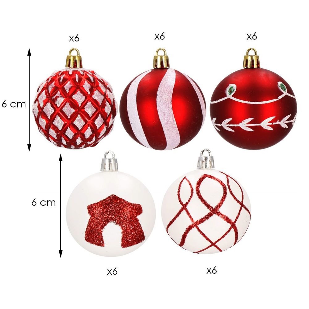 CA0866 BOŽIĆNE KUGLICE ZA DRVCE 6 CM 30 KOM. slika 11