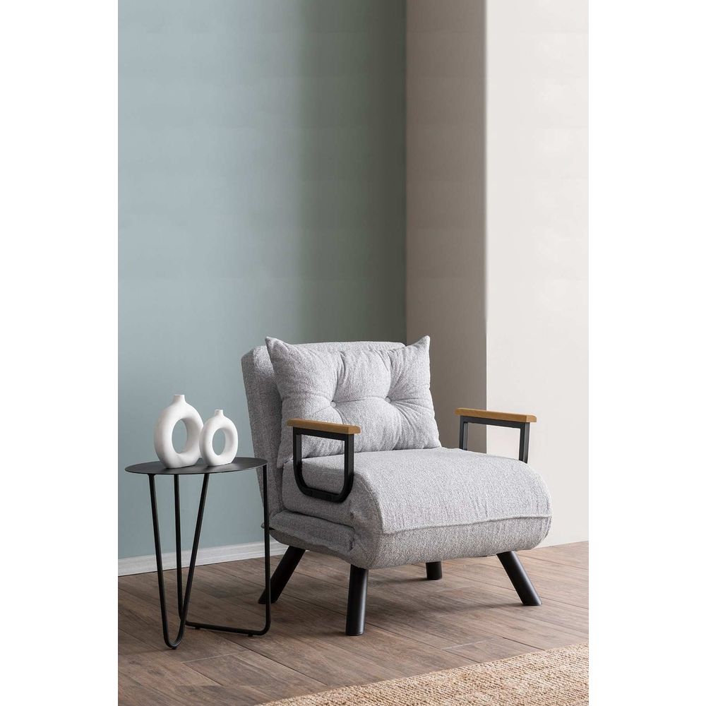 Sando Single - Siva Sofa na Razvlačenje od Teddy Tkanine slika 8