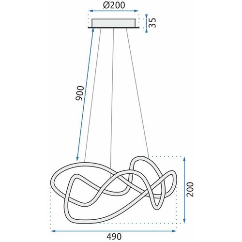 TOOLIGHT Moderna LED stropna svjetiljka + daljinski upravljač EVE App820-CP crna slika 5