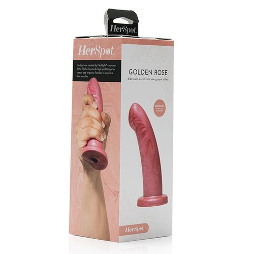 Dildo - HerSpot Golden Rose, Medium slika 6