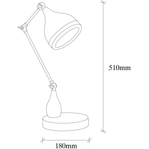 Yıldo - 7015 Crna Bakarna Stona Lampa slika 6