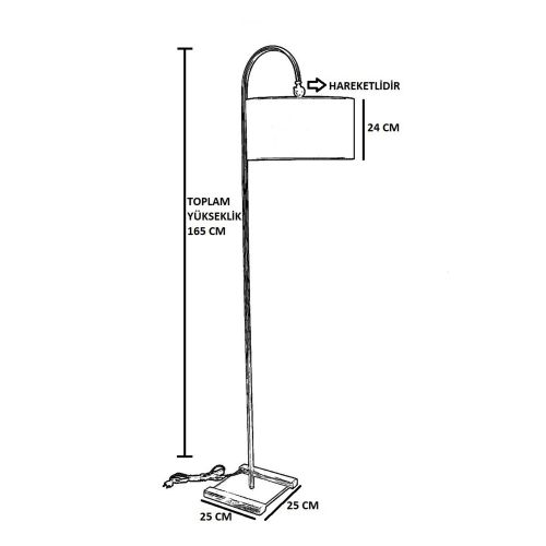 Crna podna lampa 8584-1 slika 3