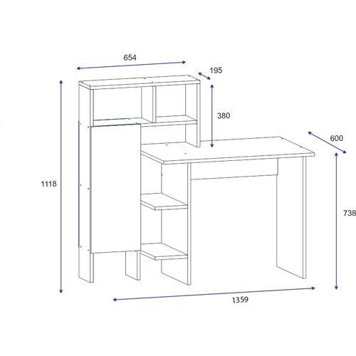 Buğra - Anthracite Anthracite
Oak Study Desk slika 5