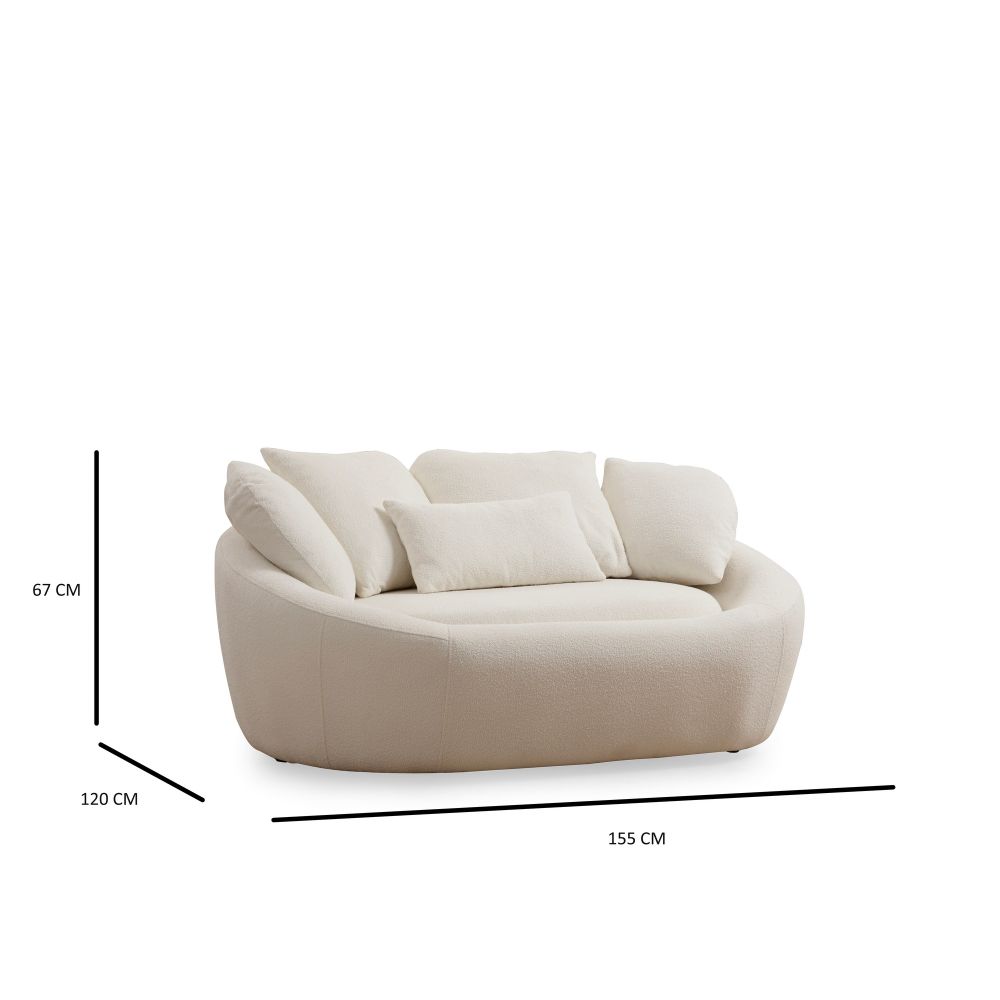 Midye - Dvosjed Love Seat u Krem Boji slika 5