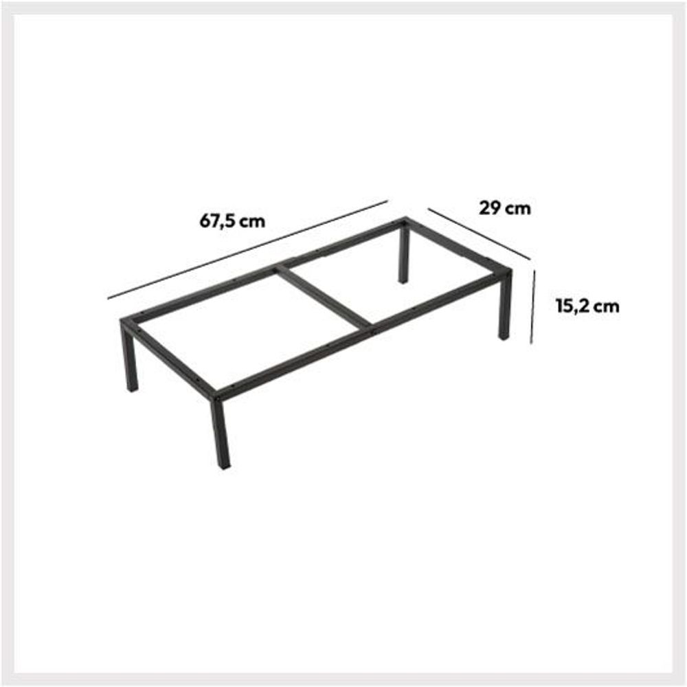 Five modul za policu sa nogarama 67 x 29 x 15.2 cm, metal, crna slika 2