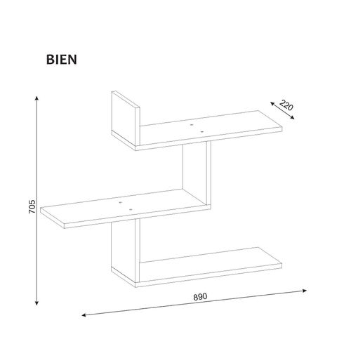 Woody Fashion Zidna polica, hrast, Bien - Birch slika 3