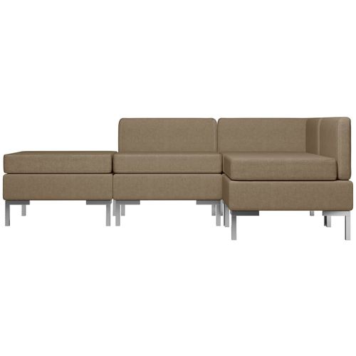 4-dijelni set sofa od tkanine smeđi slika 3