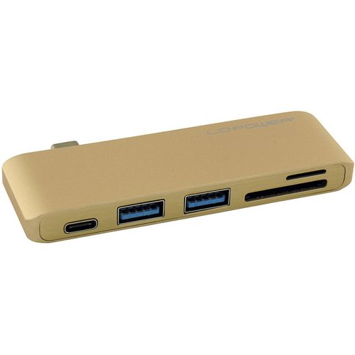 USB LC Power LC-HUB-C-MULTI-2G USB Type C HUB 2xUSB3.0 ,1x Type C-charging port, 1x card reader slika 1