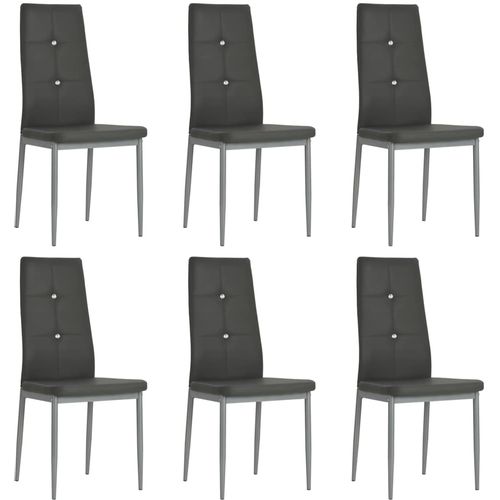 Blagovaonske stolice od umjetne kože 6 kom sive slika 22
