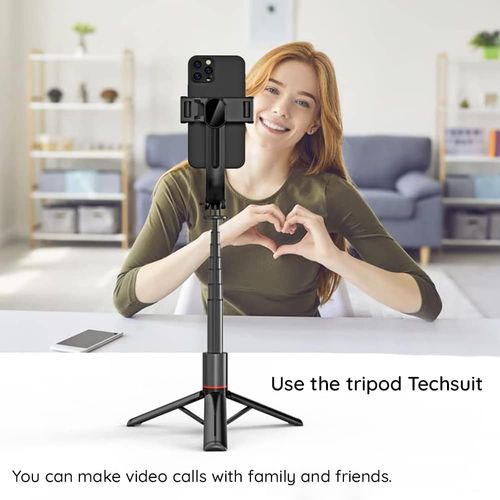 Techsuit - Selfie Stick - Stabilni aluminijski tronožac-106 cm - crni slika 6