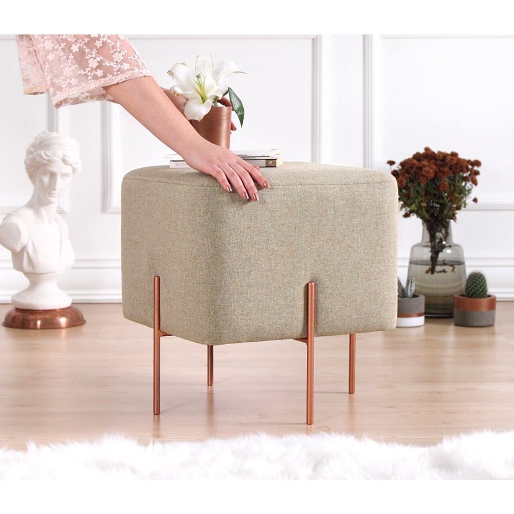 Copper 60 - Otoman Tabure sa Bakarnim Nogama slika 4