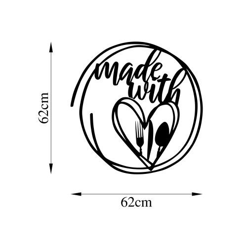 Wallity Metalna zidna dekoracija, Made With Love Food - 523 slika 5