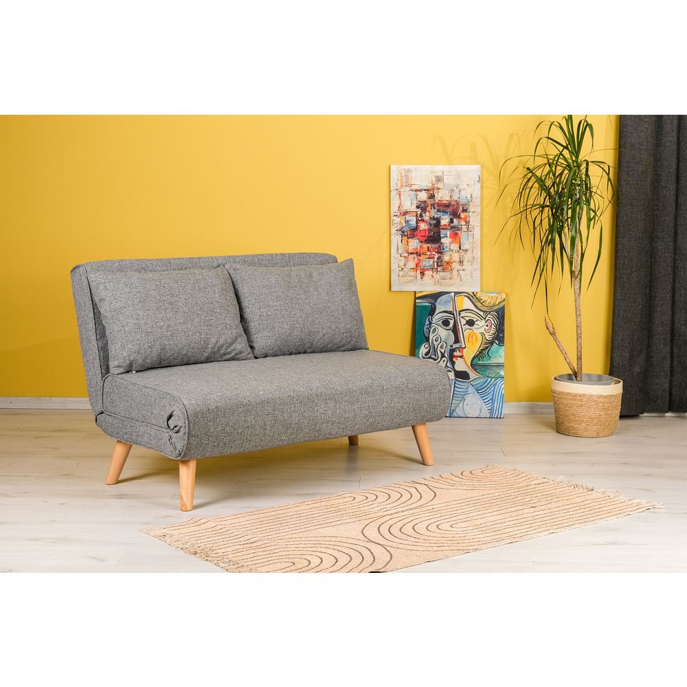 Folde 2-Sjedalni - Svijetlo Siva Sofa na Razvlačenje slika 1